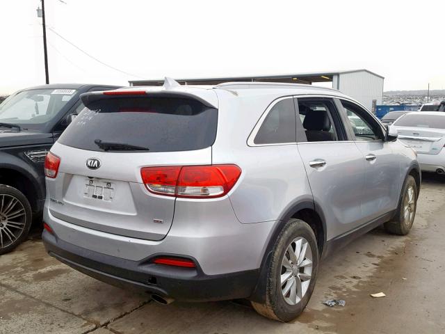 5XYPG4A35GG138244 - 2016 KIA SORENTO LX SILVER photo 4