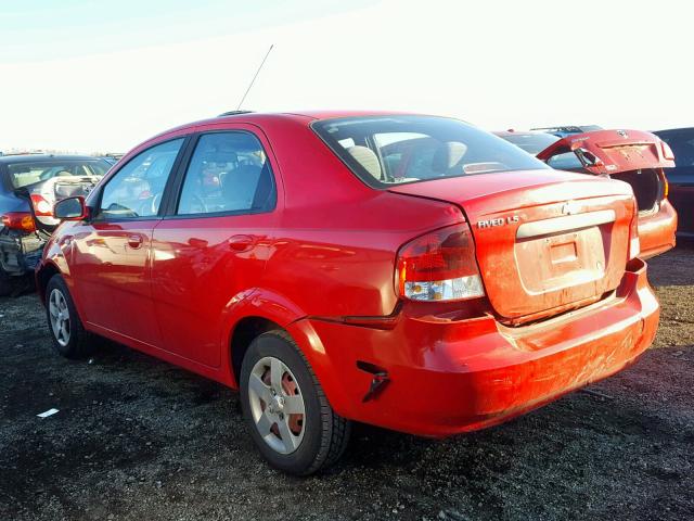 KL1TD526X5B389233 - 2005 CHEVROLET AVEO BASE Qırmızı foto 3