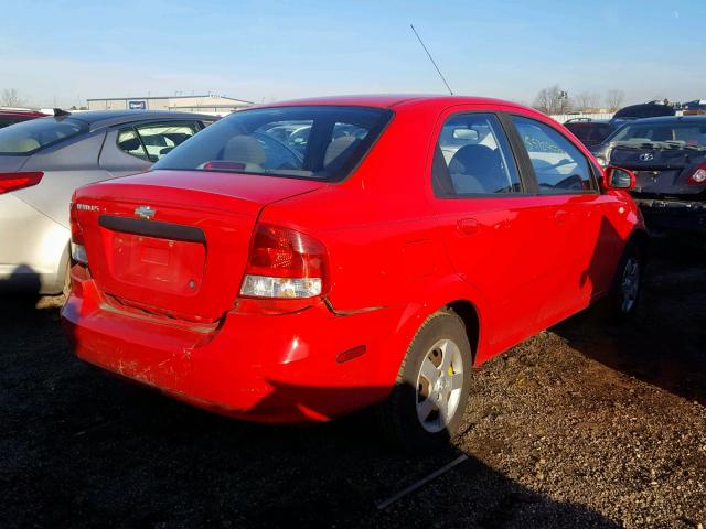KL1TD526X5B389233 - 2005 CHEVROLET AVEO BASE Qırmızı foto 4