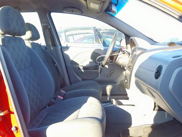 KL1TD526X5B389233 - 2005 CHEVROLET AVEO BASE Qırmızı foto 5