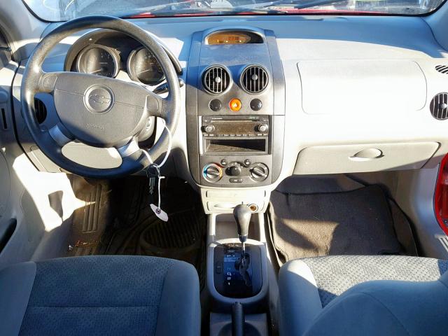 KL1TD526X5B389233 - 2005 CHEVROLET AVEO BASE Qırmızı foto 9