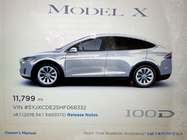 5YJXCDE25HF068332 - 2017 TESLA MODEL X SILVER photo 8