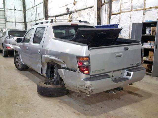 2HJYK165X6H521412 - 2006 HONDA RIDGELINE SILVER photo 3