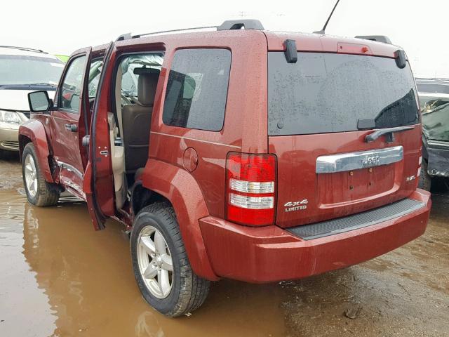 1J8GN58KX8W113944 - 2008 JEEP LIBERTY LI RED photo 3