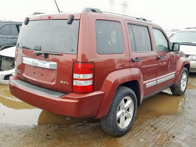 1J8GN58KX8W113944 - 2008 JEEP LIBERTY LI RED photo 4