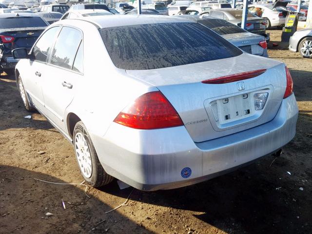 1HGCM56167A210011 - 2007 HONDA ACCORD VAL SILVER photo 3