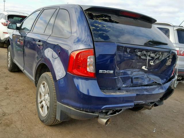 2FMDK3GC0BBB15840 - 2011 FORD EDGE SE BLUE photo 3