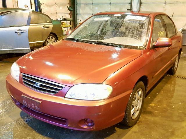 KNAFB121X35267781 - 2003 KIA SPECTRA BA MAROON photo 2