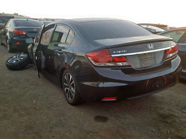 19XFB2F85DE240476 - 2013 HONDA CIVIC EX BLACK photo 3