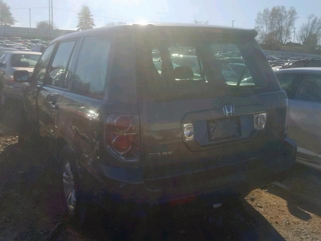 5FNYF281X7B043489 - 2007 HONDA PILOT LX GRAY photo 3