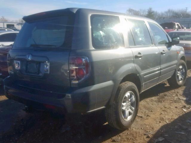 5FNYF281X7B043489 - 2007 HONDA PILOT LX GRAY photo 4