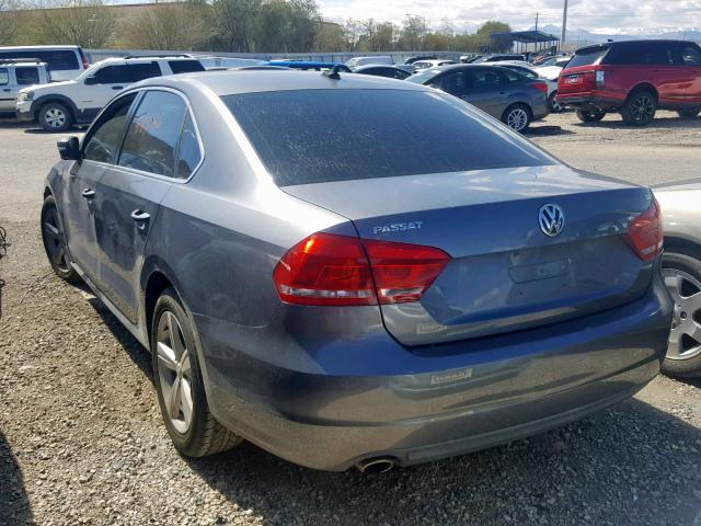 1VWBP7A39DC033604 - 2013 VOLKSWAGEN PASSAT SE GRAY photo 3