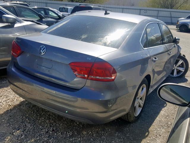 1VWBP7A39DC033604 - 2013 VOLKSWAGEN PASSAT SE GRAY photo 4