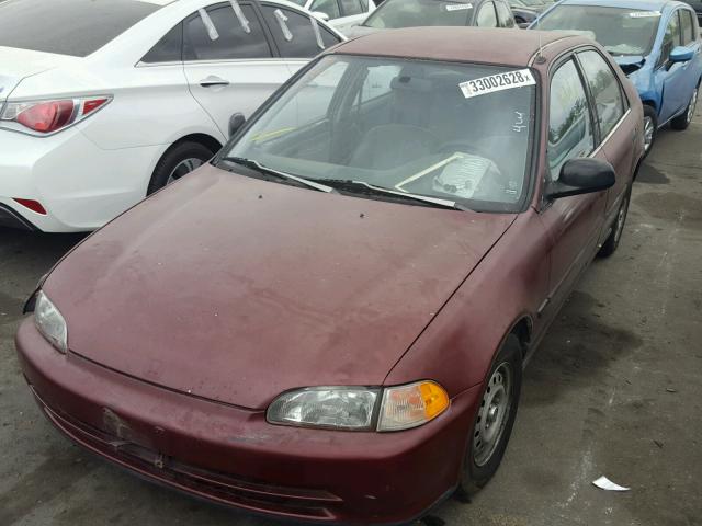 JHMEG8640NS001654 - 1992 HONDA CIVIC DX RED photo 2