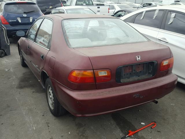 JHMEG8640NS001654 - 1992 HONDA CIVIC DX RED photo 3