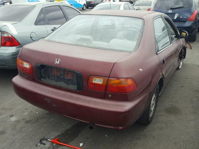 JHMEG8640NS001654 - 1992 HONDA CIVIC DX RED photo 4