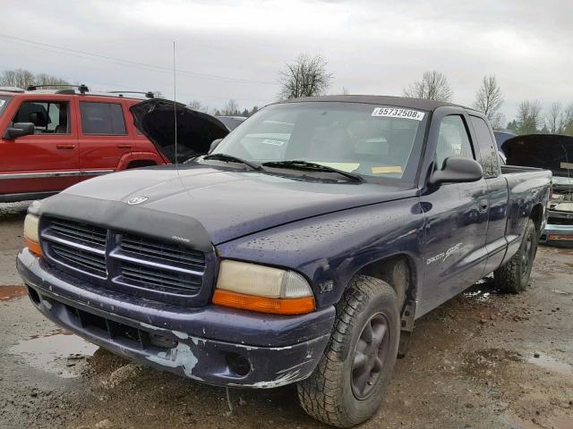 1B7GL22X5WS686500 - 1998 DODGE DAKOTA BLUE photo 2