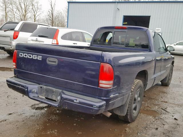 1B7GL22X5WS686500 - 1998 DODGE DAKOTA BLUE photo 4