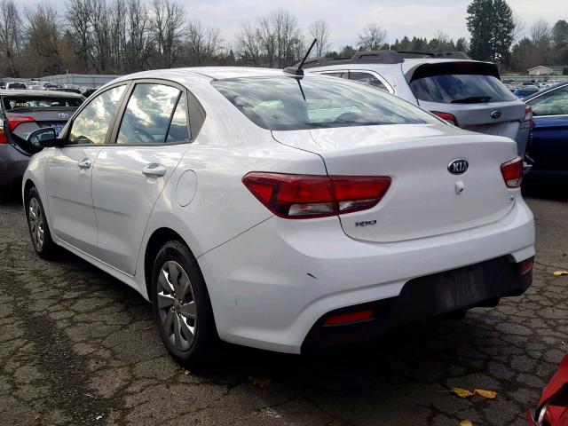 3KPA24AB5JE096853 - 2018 KIA RIO LX WHITE photo 3