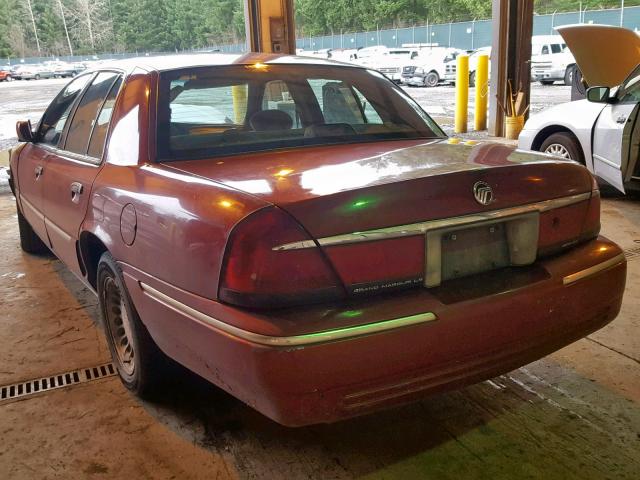 2MEFM75W3YX625718 - 2000 MERCURY GRAND MARQ RED photo 3