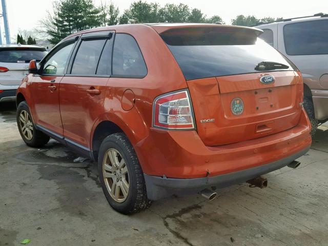 2FMDK38C68BA52959 - 2008 FORD EDGE SEL ORANGE photo 3