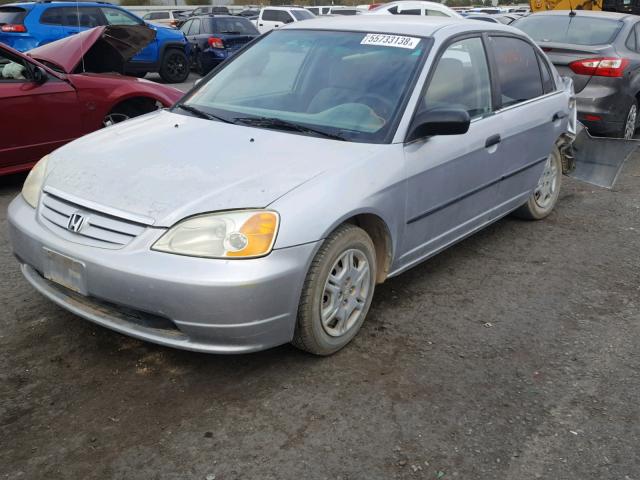 2HGES15132H562045 - 2002 HONDA CIVIC DX SILVER photo 2