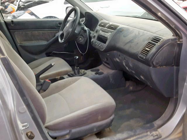 2HGES15132H562045 - 2002 HONDA CIVIC DX SILVER photo 5