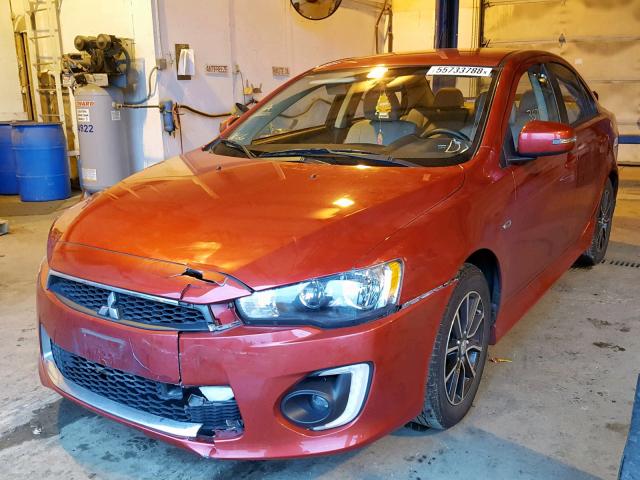 JA32U2FU5HU001506 - 2017 MITSUBISHI LANCER ES RED photo 2