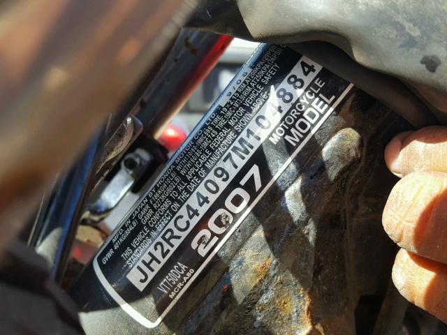 JH2RC44097M104884 - 2007 HONDA VT750 DC RED photo 10