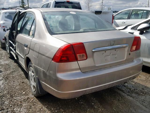 2HGES16361H924240 - 2001 HONDA CIVIC DX GOLD photo 3