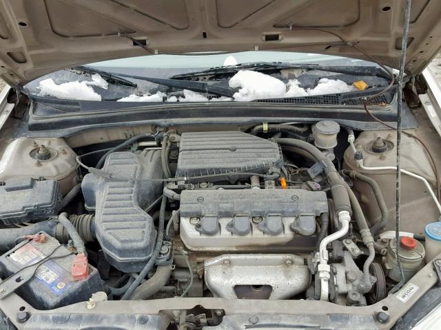 2HGES16361H924240 - 2001 HONDA CIVIC DX GOLD photo 7