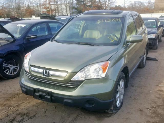 5J6RE38768L009530 - 2008 HONDA CR-V EXL GREEN photo 2