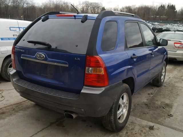 KNDJF724177326936 - 2007 KIA SPORTAGE L BLUE photo 4