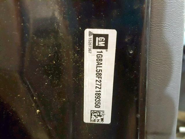 1G8AL58F27Z189350 - 2007 SATURN ION LEVEL BLACK photo 10