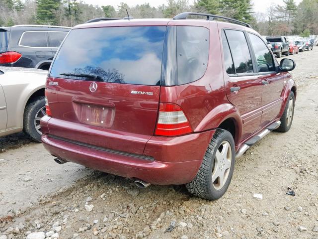 4JGAB74E5YA172426 - 2000 MERCEDES-BENZ ML 55 BURGUNDY photo 4