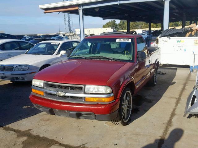 1GCCS145728124760 - 2002 CHEVROLET S-10 PU RED photo 2