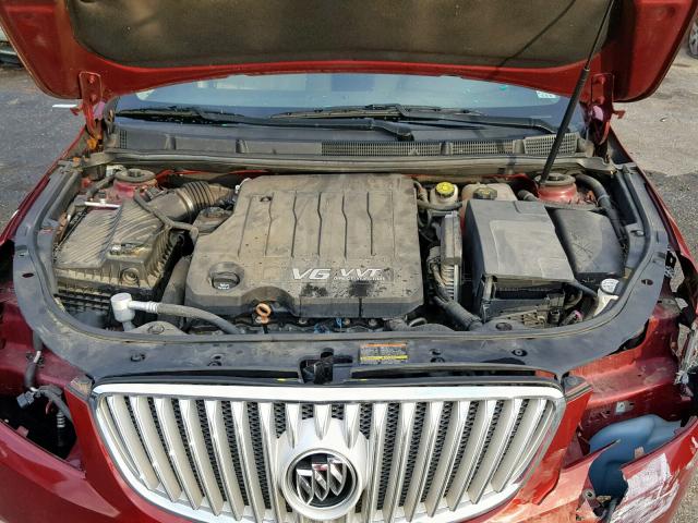 1G4GC5EG5AF218292 - 2010 BUICK LACROSSE C RED photo 7