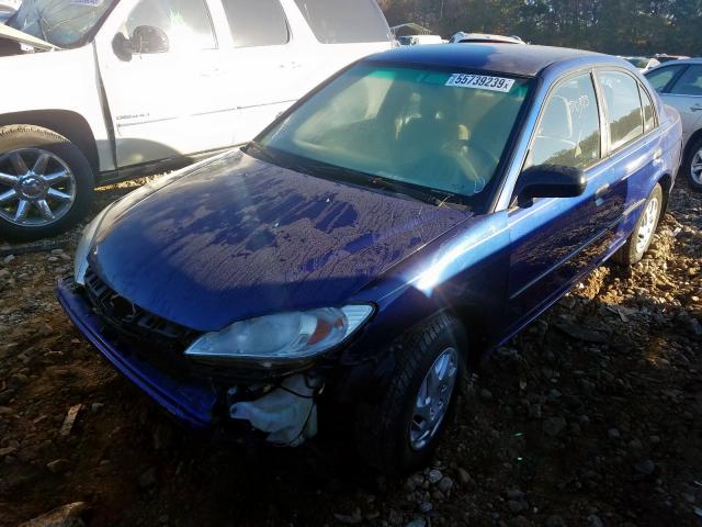 1HGES16365L005945 - 2005 HONDA CIVIC DX VP  foto 2