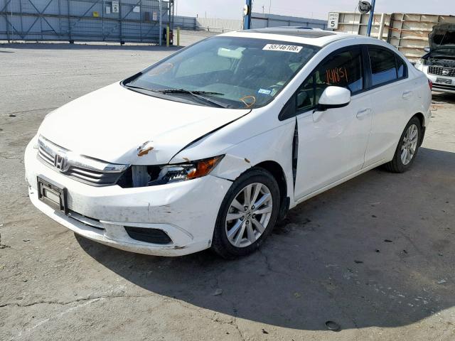 2HGFB2F98CH532281 - 2012 HONDA CIVIC EXL WHITE photo 2