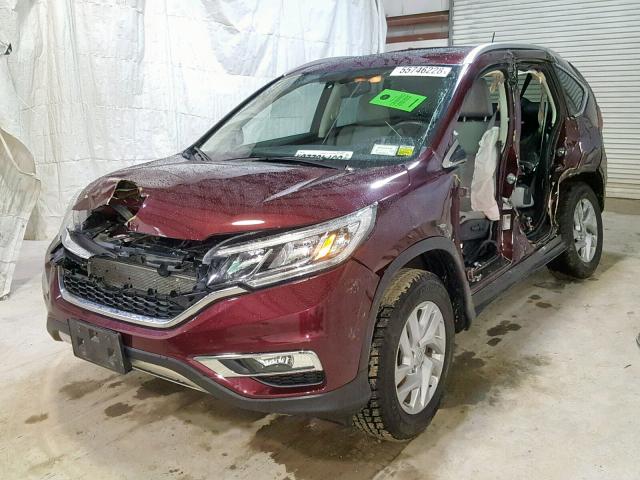 2HKRM4H7XFH638529 - 2015 HONDA CR-V EXL BURGUNDY photo 2