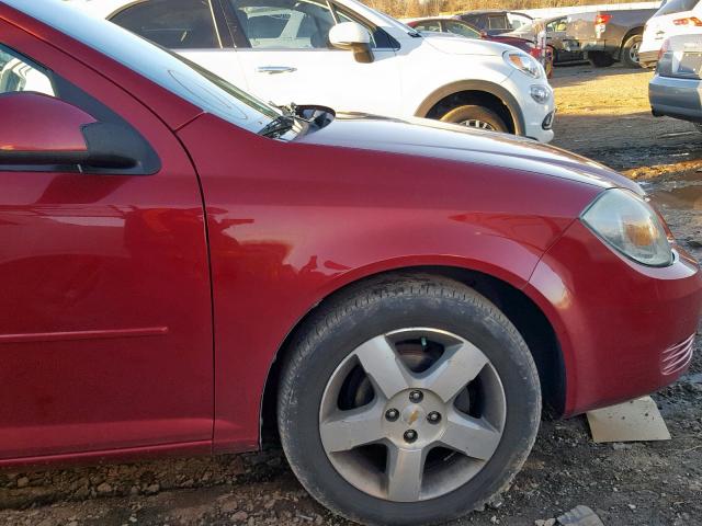 1G1AD1F55A7154111 - 2010 CHEVROLET COBALT 1LT RED photo 9