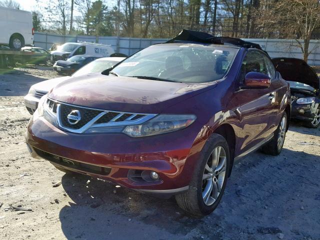 JN8AZ1FY6BW000134 - 2011 NISSAN MURANO CRO BURGUNDY photo 2