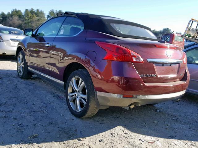 JN8AZ1FY6BW000134 - 2011 NISSAN MURANO CRO BURGUNDY photo 3