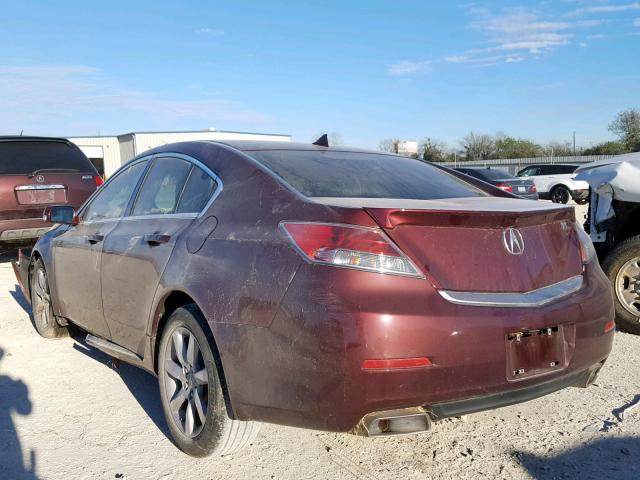 19UUA8F51EA003606 - 2014 ACURA TL TECH MAROON photo 3