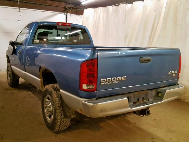 3D7KU26D04G116065 - 2004 DODGE RAM 2500 S BLUE photo 3