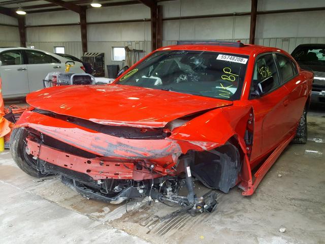 2C3CDXHG4JH277473 - 2018 DODGE CHARGER SX RED photo 2