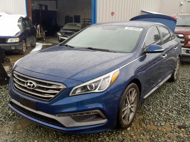 5NPE34AB0FH043348 - 2015 HYUNDAI SONATA SPO BLUE photo 2