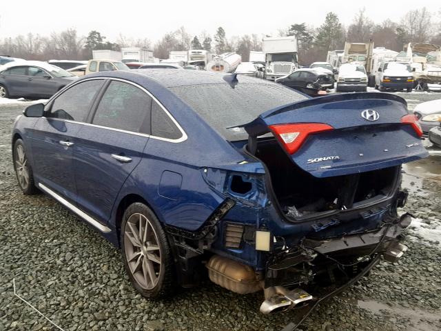 5NPE34AB0FH043348 - 2015 HYUNDAI SONATA SPO BLUE photo 3