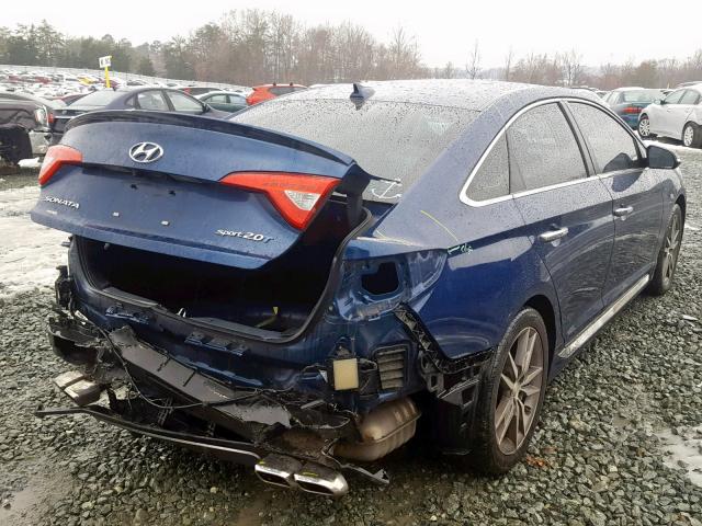 5NPE34AB0FH043348 - 2015 HYUNDAI SONATA SPO BLUE photo 4