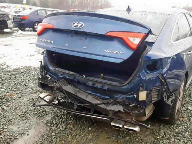 5NPE34AB0FH043348 - 2015 HYUNDAI SONATA SPO BLUE photo 9